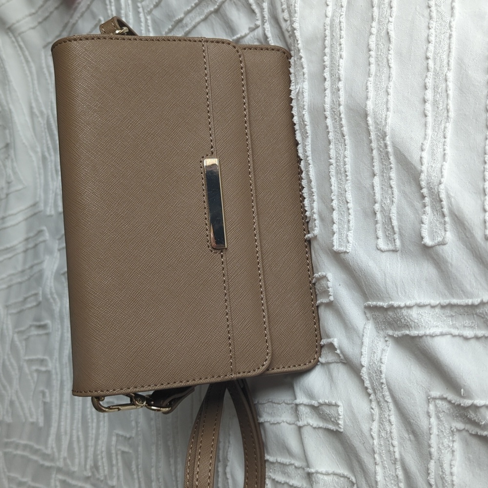 DANIER | mini leather shoulder or crossbody bag in Taupe.